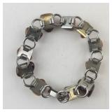 7.5 Inch Base Metal Bracelet with Polished Stone Accents