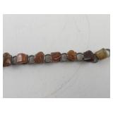 7.5 Inch Base Metal Bracelet with Polished Stone Accents