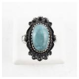 Sterling Silver Turquoise Ring Marked Sterling