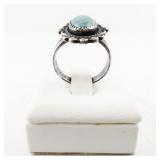 Sterling Silver Turquoise Ring Marked Sterling