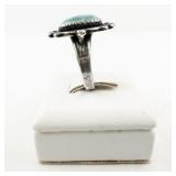 Sterling Silver Turquoise Ring Marked Sterling