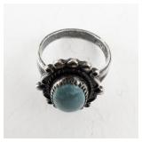 Sterling Silver Turquoise Ring Marked Sterling