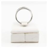 Sterling Silver Ring with Multicolor Inlay Design