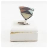 Sterling Silver Ring with Multicolor Inlay Design