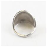 Sterling Silver Ring with Multicolor Inlay Design