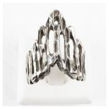 Brutalist Sterling Silver Textured Ring Size 10.5