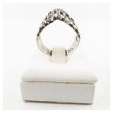 Brutalist Sterling Silver Textured Ring Size 10.5