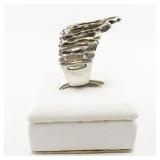 Brutalist Sterling Silver Textured Ring Size 10.5