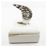 Brutalist Sterling Silver Textured Ring Size 10.5