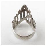 Brutalist Sterling Silver Textured Ring Size 10.5