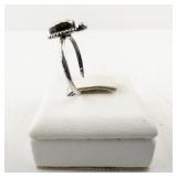 Vintage Sterling Silver Ring with Oval Mother of Pearl, Size 6
