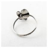 Vintage Sterling Silver Ring with Oval Mother of Pearl, Size 6