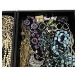 Large Costume Jewelry Collection with Necklaces, Bracelets, and Earrings