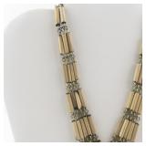 Wood Bead Necklace and Bracelet Set with Pendant Detail