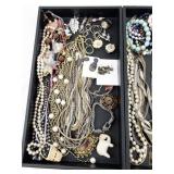 Large Assorted Costume Jewelry Lot with Necklaces, Bracelets and Earrings