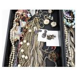 Large Assorted Costume Jewelry Lot with Necklaces, Bracelets and Earrings