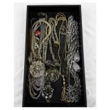 Tray of Assorted Costume Jewelry Necklaces and Pendants