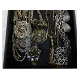 Tray of Assorted Costume Jewelry Necklaces and Pendants
