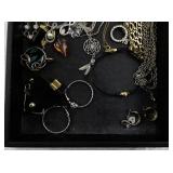Mixed Jewelry Lot with Necklaces, Earrings, and Charms