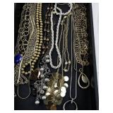 Collection of Mixed Costume Jewelry Necklaces and Chains