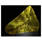 100ct Triangular Polished Yellow Amber Gemstone with Insect