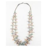 Southwestern Carved Shell Fetish Necklace and Multi-Color Beaded Bracelet Set