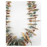 Southwestern Carved Shell Fetish Necklace and Multi-Color Beaded Bracelet Set