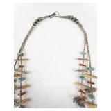 Southwestern Carved Shell Fetish Necklace and Multi-Color Beaded Bracelet Set