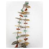 Southwestern Carved Shell Fetish Necklace and Multi-Color Beaded Bracelet Set