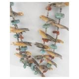 Southwestern Carved Shell Fetish Necklace and Multi-Color Beaded Bracelet Set