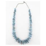 Turquoise Nugget Beaded Necklace with Shell Heishi and Hook Clasp