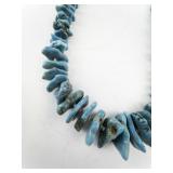 Turquoise Nugget Beaded Necklace with Shell Heishi and Hook Clasp