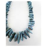 Turquoise Nugget Beaded Necklace with Shell Heishi and Hook Clasp