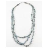 Turquoise and Heishi Three Strand Necklace