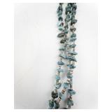 Turquoise and Heishi Three Strand Necklace