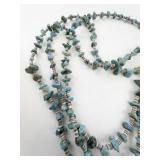 Turquoise and Heishi Three Strand Necklace