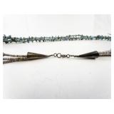 Turquoise and Heishi Three Strand Necklace