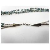 Turquoise and Heishi Three Strand Necklace