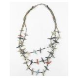 Zuni Fetish Multi-Strand Heishi Necklace with Carved Animal Pendants