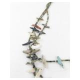 Zuni Fetish Multi-Strand Heishi Necklace with Carved Animal Pendants