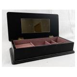 Mele Black Floral Jewelry Box with Mirror and Velvet Lining