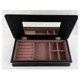 Mele Black Floral Jewelry Box with Mirror and Velvet Lining