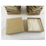 Set of 25 Kraft Jewelry Gift Boxes with Cotton Inserts