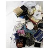 Collection of Assorted Jewelry Boxes and Drawstring Pouches