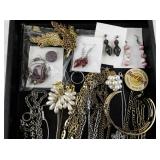 Collection of Costume Jewelry Necklaces, Bracelets, Earrings, and Brooches