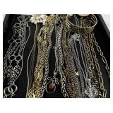 Collection of Costume Jewelry Necklaces, Bracelets, Earrings, and Brooches