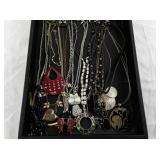 Costume Jewelry Collection Including Necklaces, Bracelets, Earrings, and Brooches