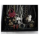 Costume Jewelry Collection Including Necklaces, Bracelets, Earrings, and Brooches