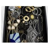 Assorted Costume Jewelry Lot with Earrings, Necklaces, Brooches and Accessories