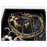 Collection of Costume Jewelry Necklaces, Bracelets, Earrings and Pendants